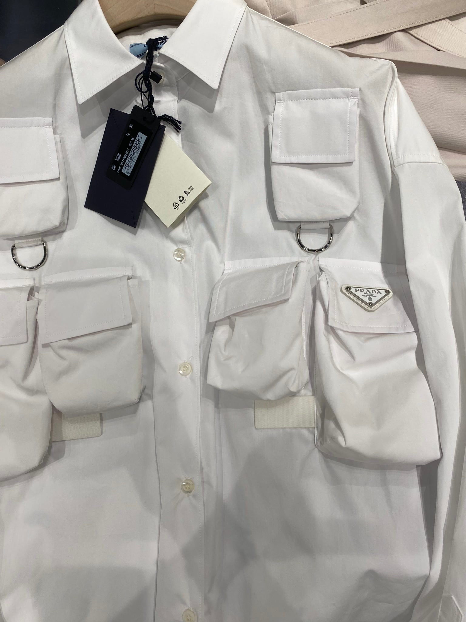 Prada Damska koszula bawełniana białaPrada