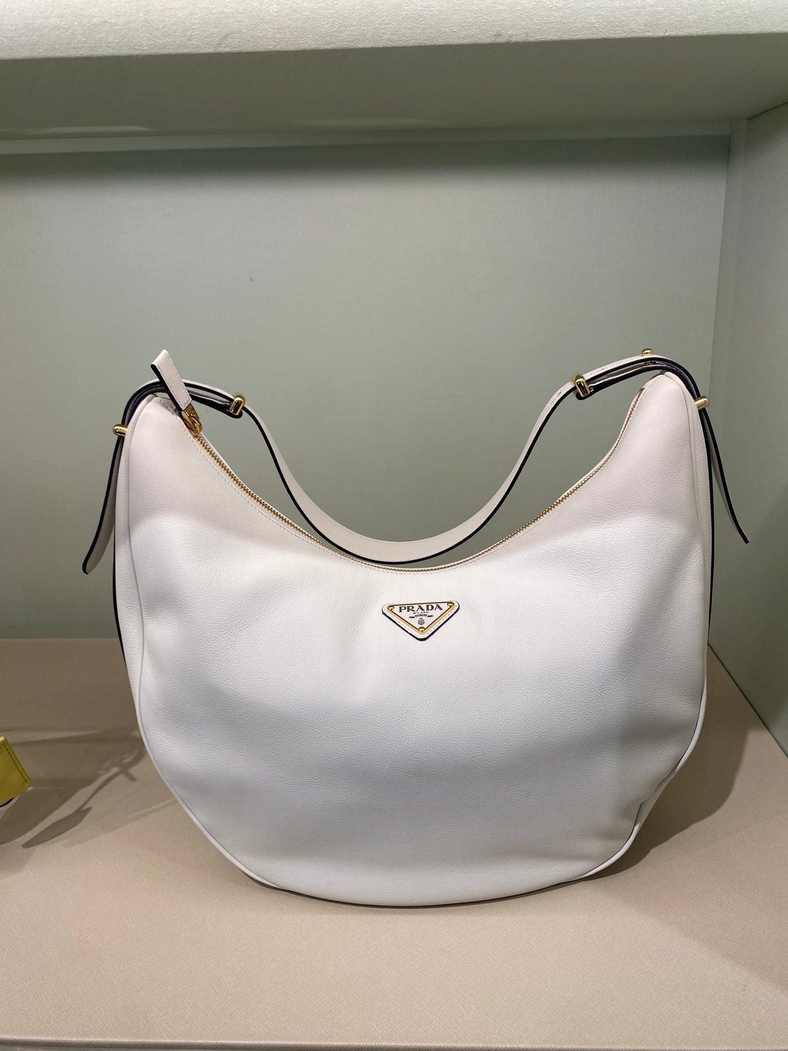 Prada Damska torba na ramię biała 1BC218Prada