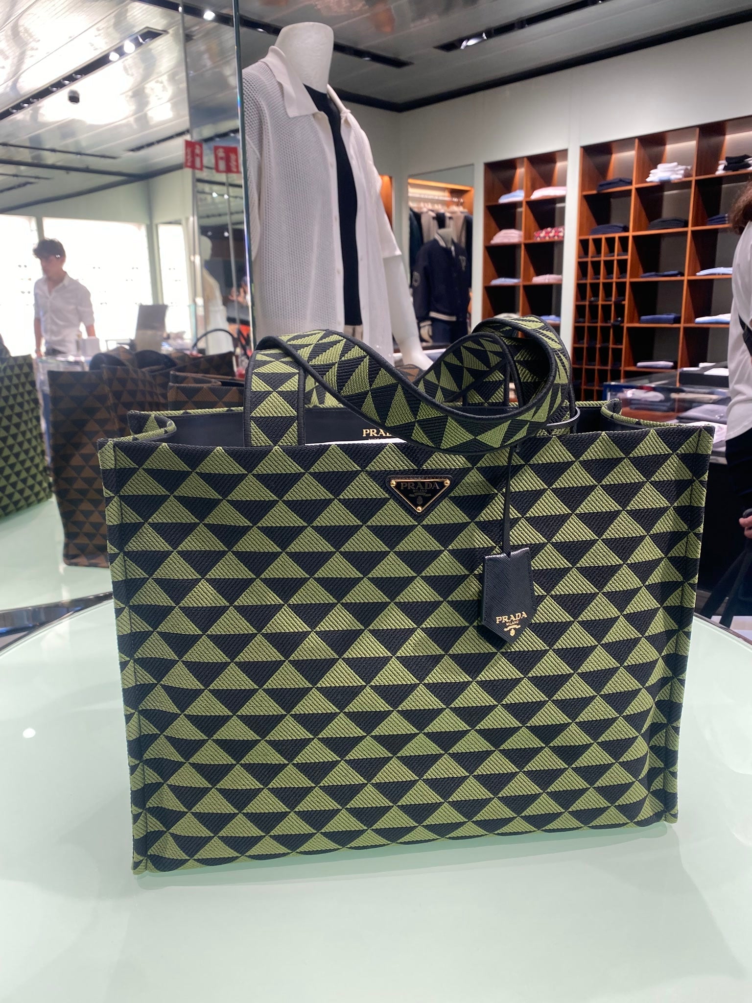 Prada Damska torba na ramię zielono - czarnaPrada
