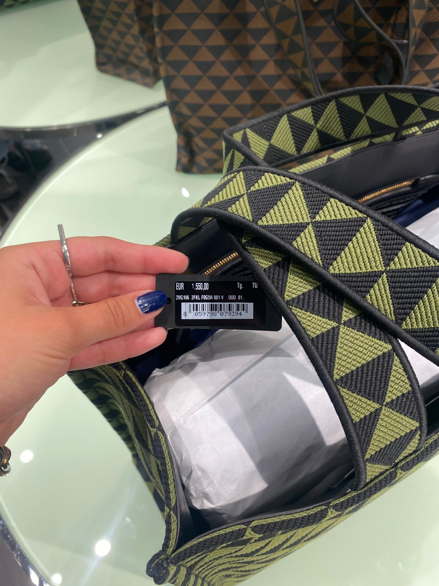 Prada Damska torba na ramię zielono - czarnaPrada
