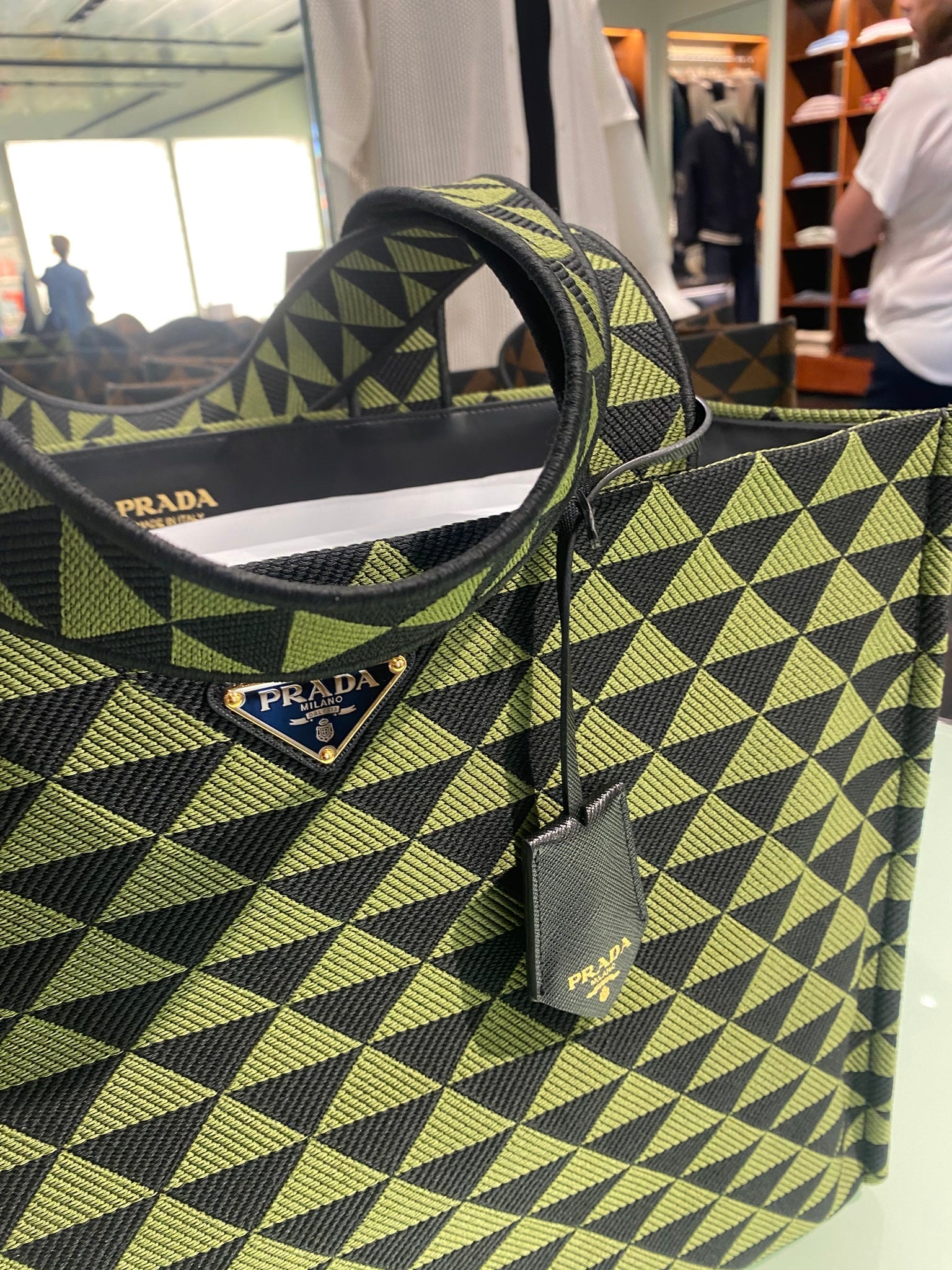 Prada Damska torba na ramię zielono - czarnaPrada