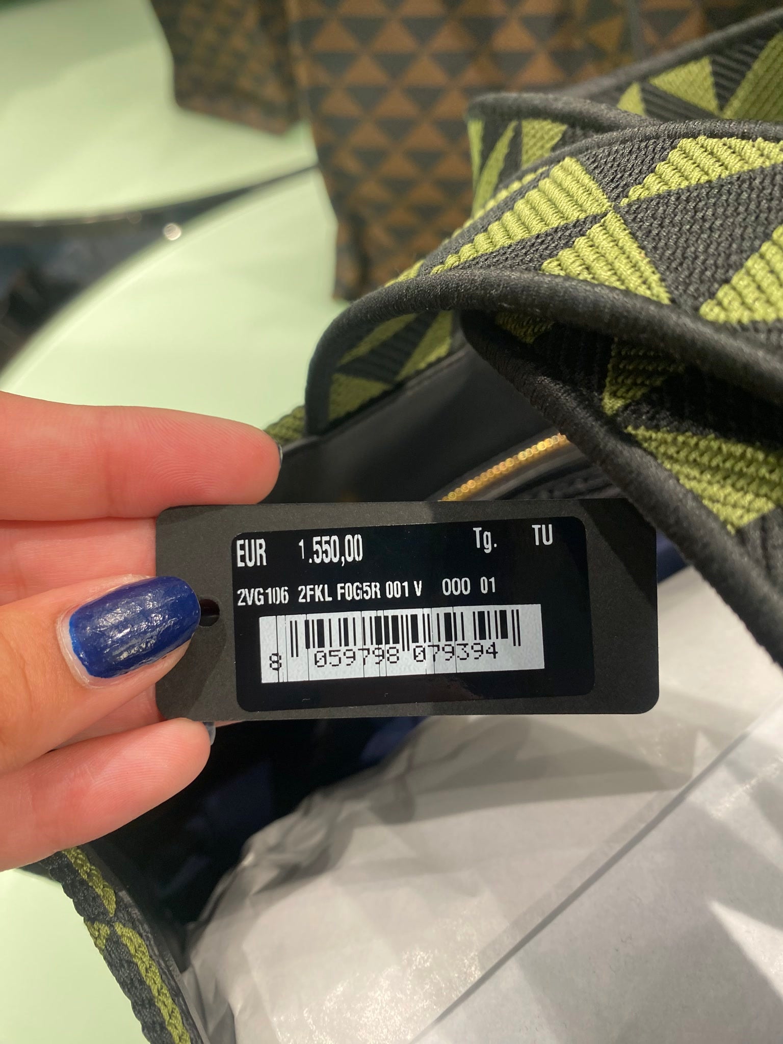 Prada Damska torba na ramię zielono - czarnaPrada