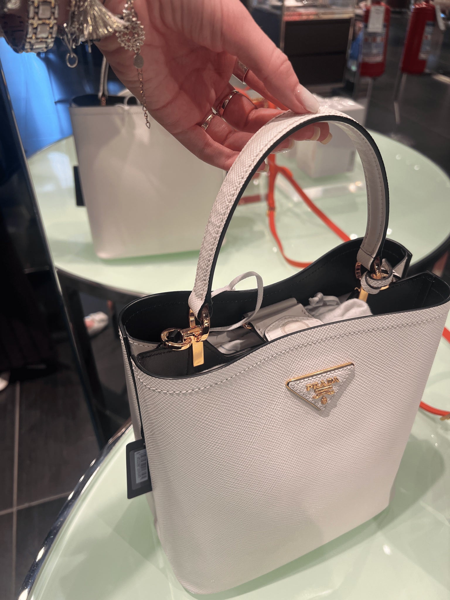 Prada Damska torebka na ramię biała 2ERXPrada