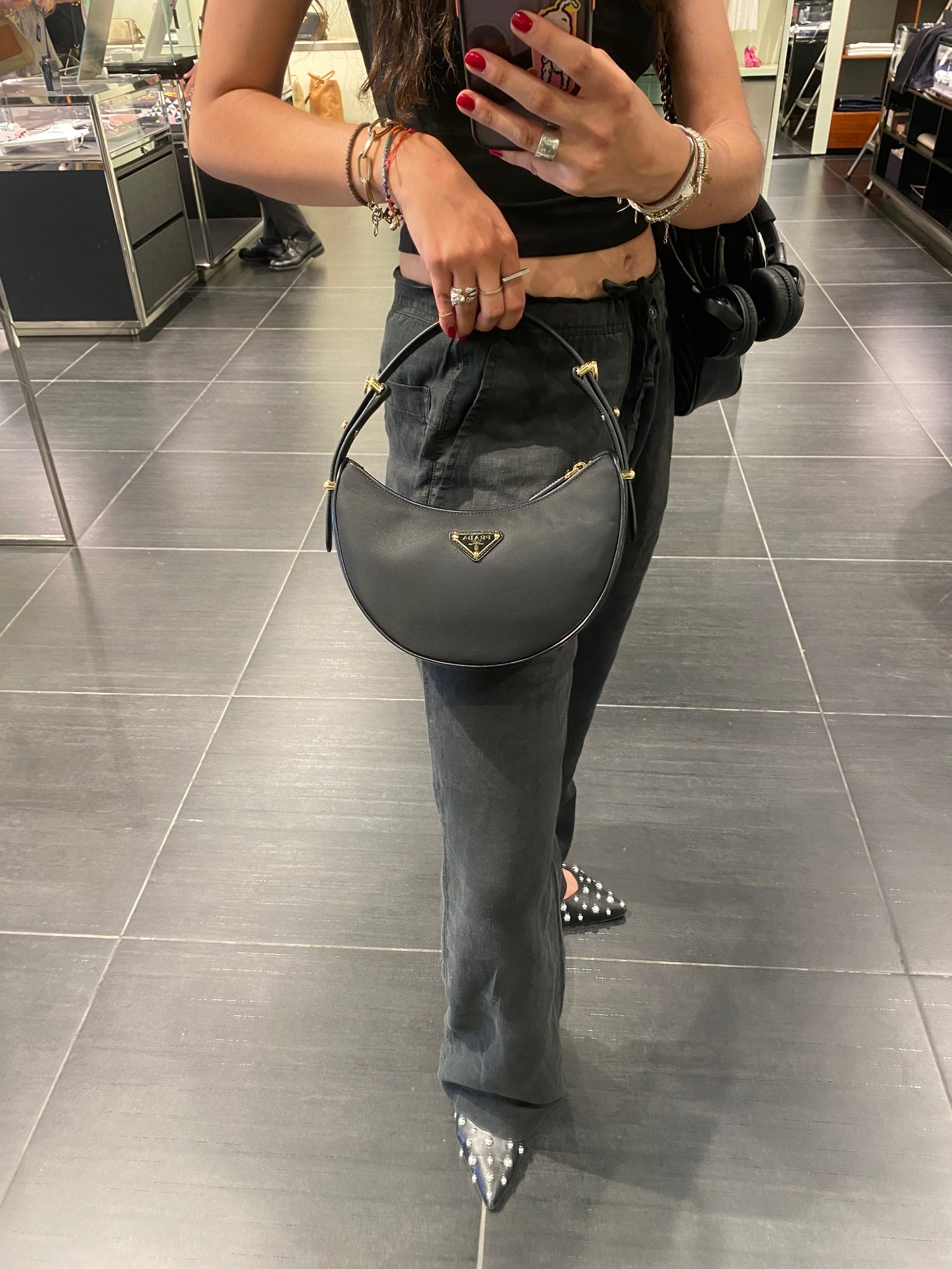 Prada Damska torebka na ramię czarnaPrada