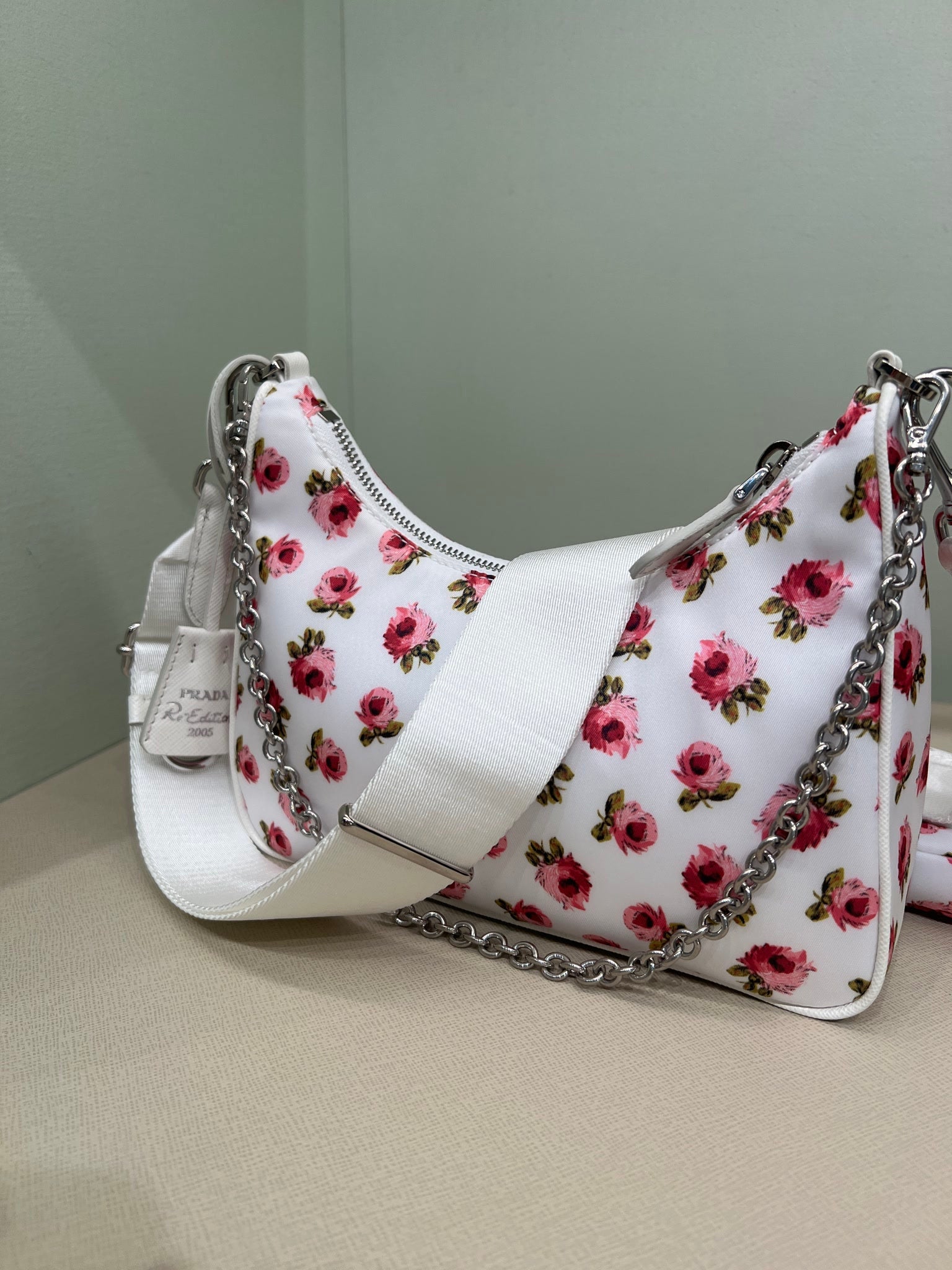 Prada Damska torebka na ramię kwiatowaPrada