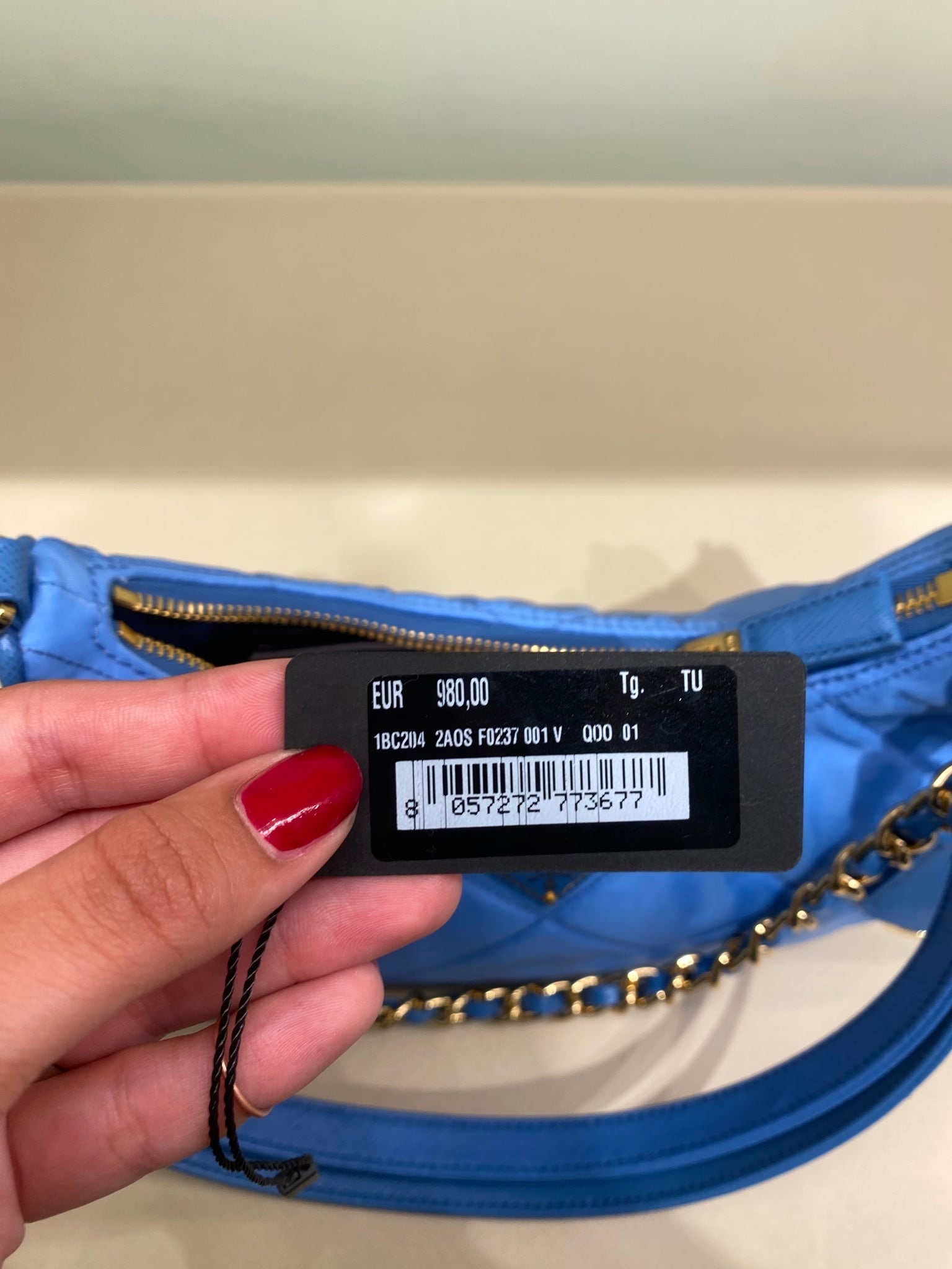 Prada Damska torebka na ramię niebieskaPrada