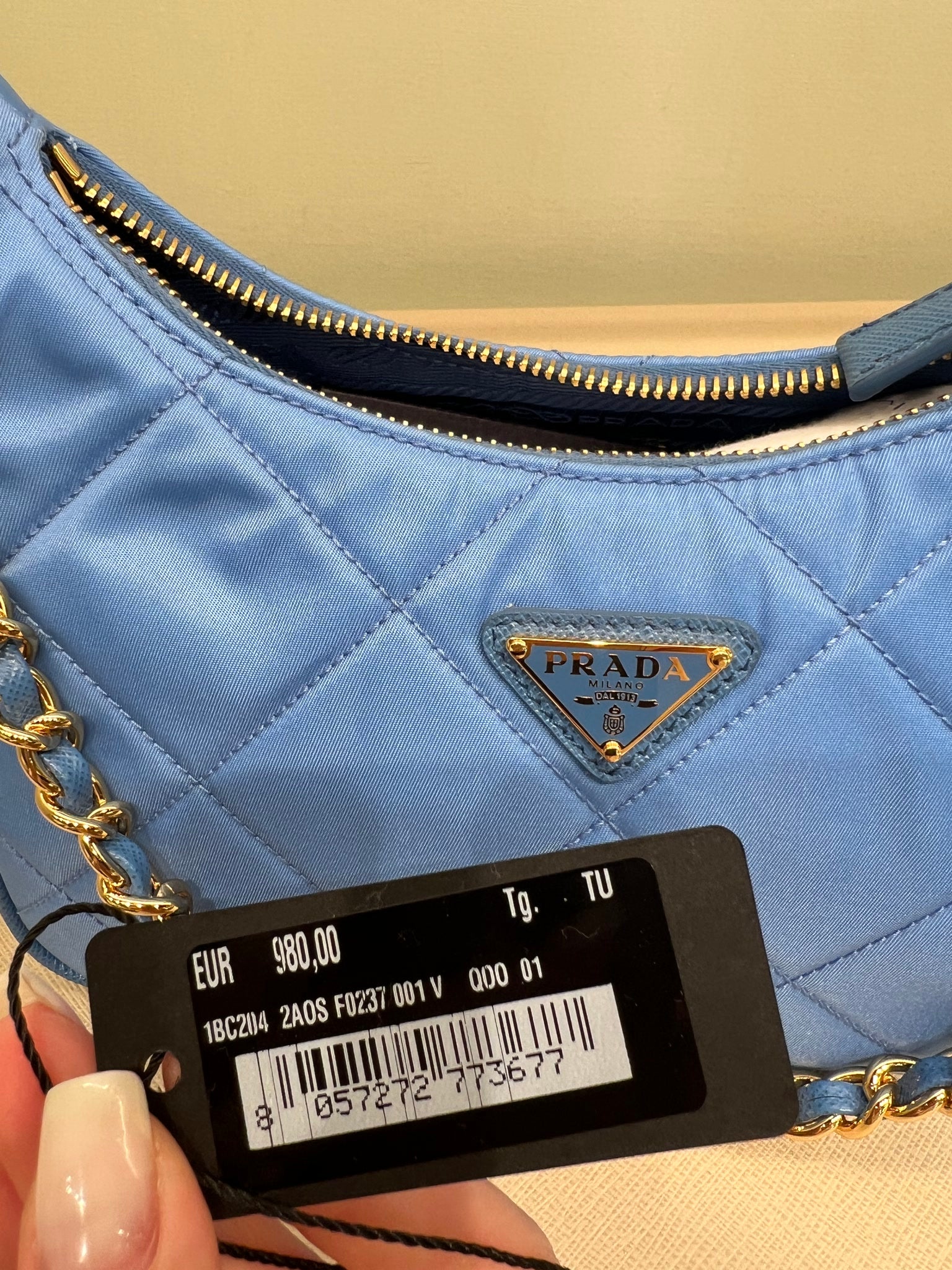 Prada Damska torebka na ramię niebieskaPrada