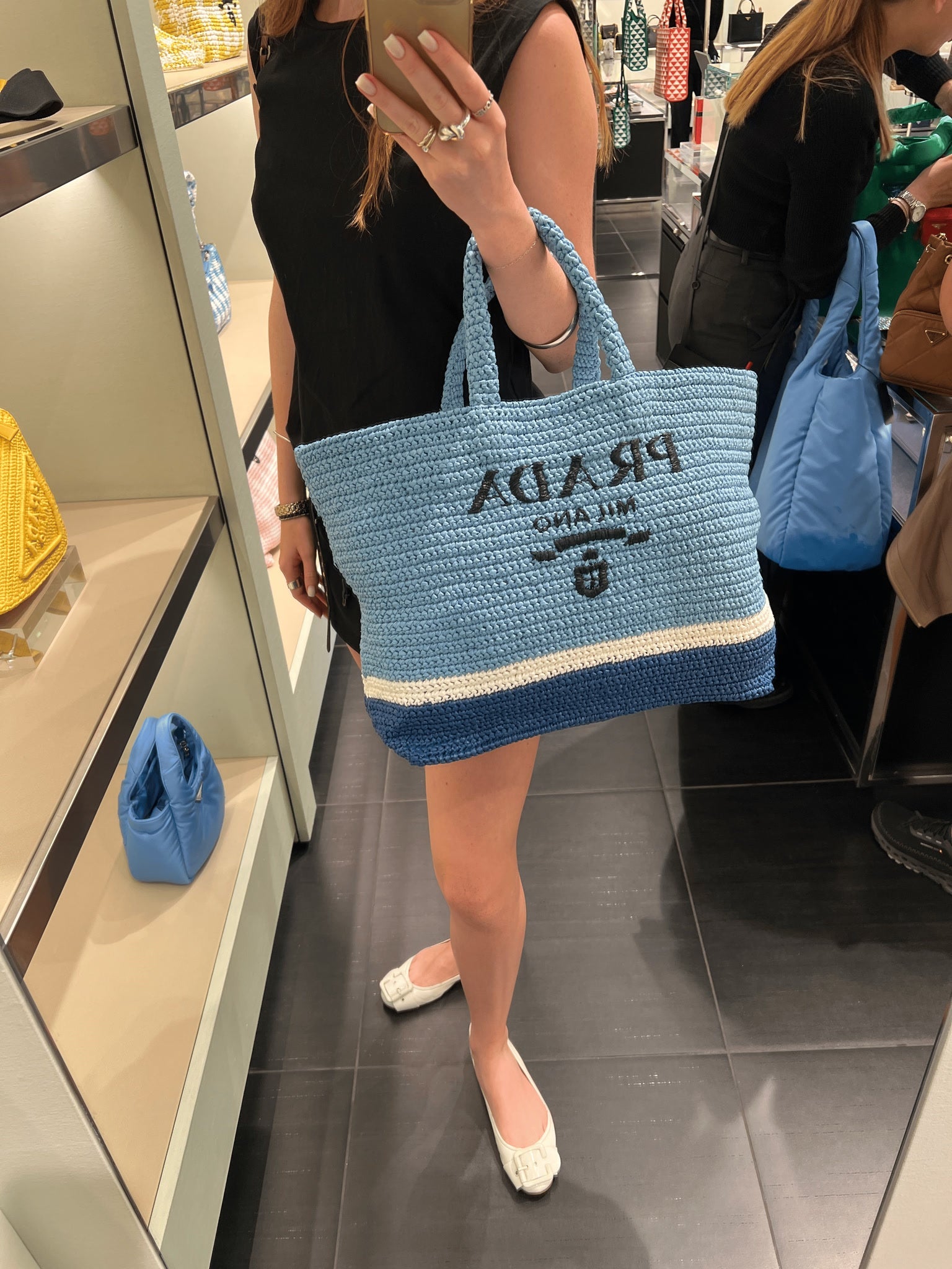 Prada Damska torebka na ramię niebieskaPrada