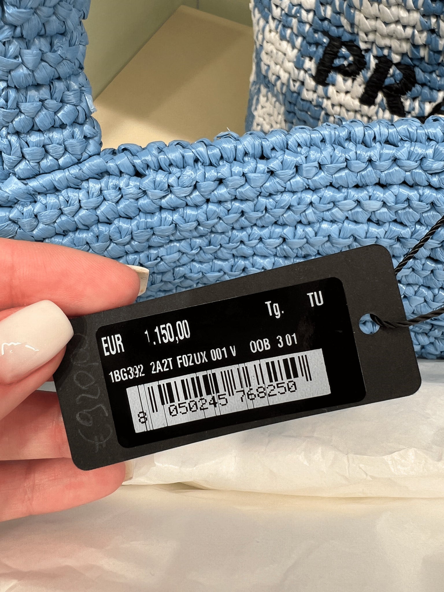 Prada Damska torebka na ramię niebieskaPrada