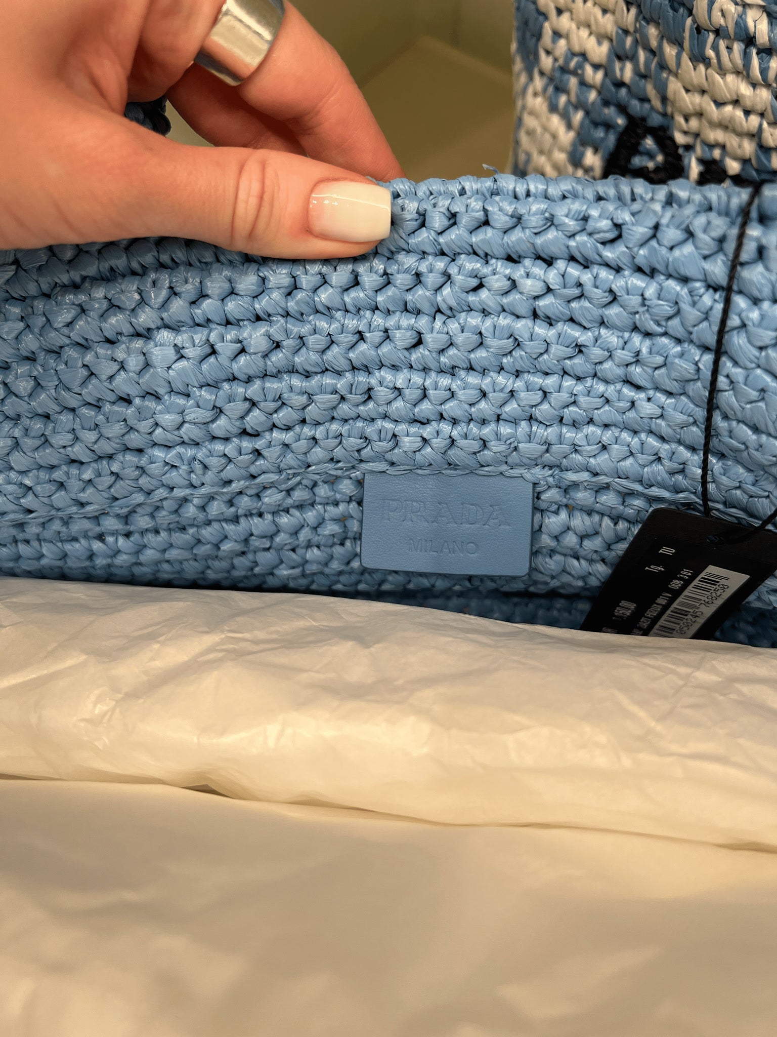 Prada Damska torebka na ramię niebieskaPrada