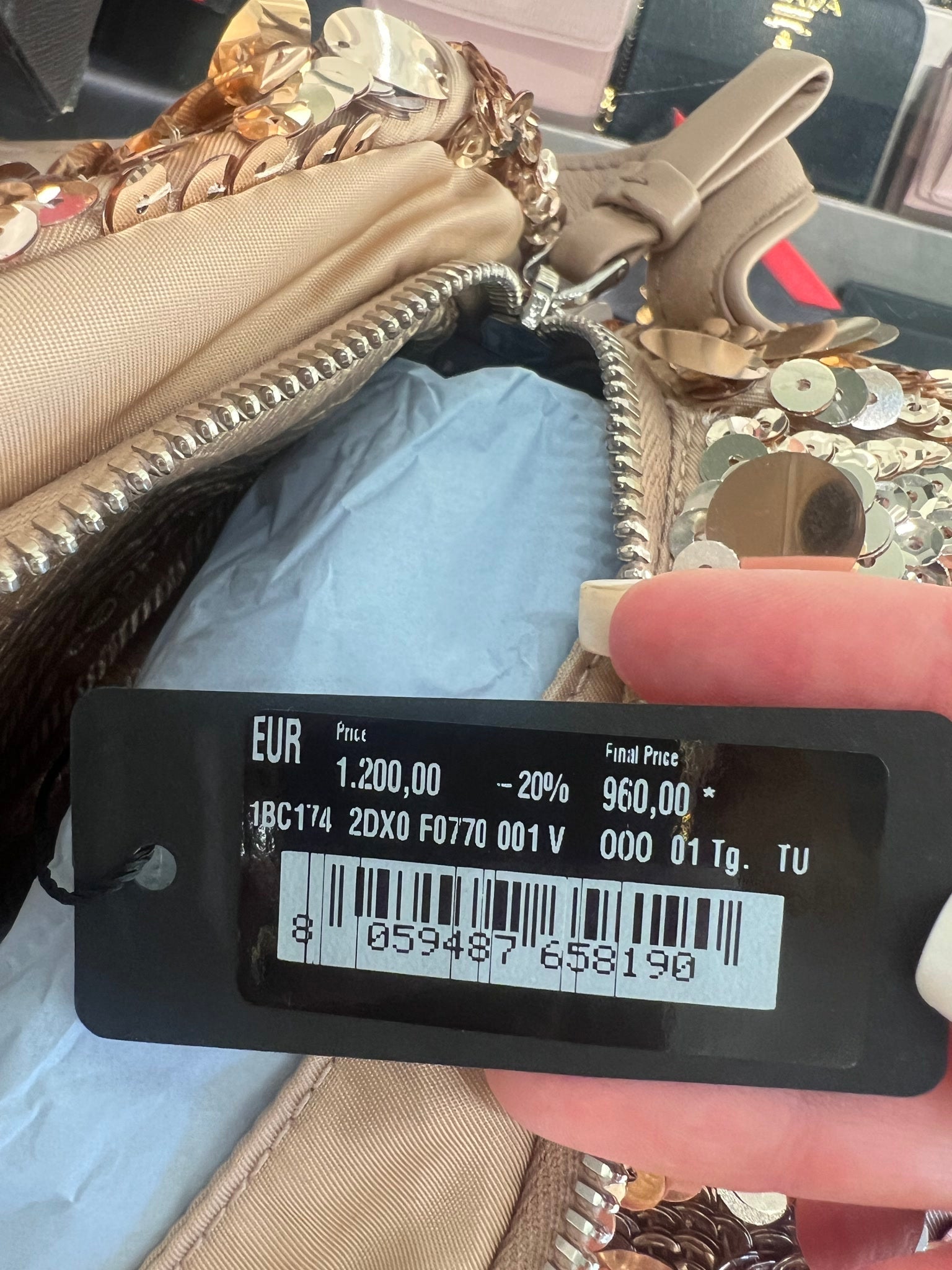 Prada Damska torebka na ramię złotaPrada