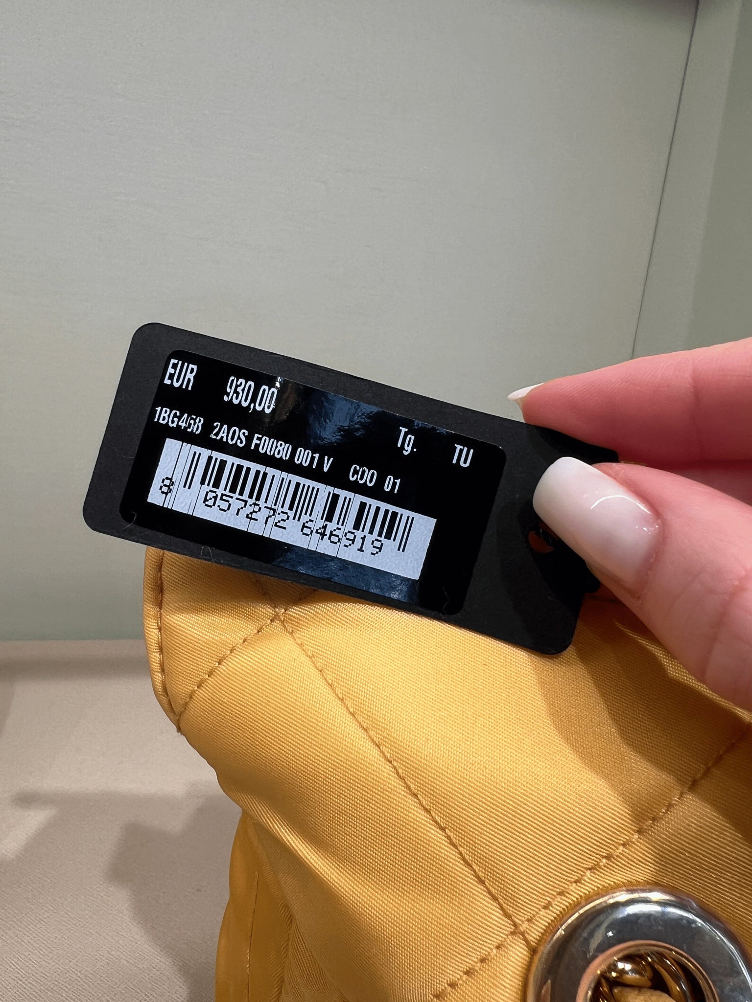 Prada Damska torebka na ramię żółtaPrada