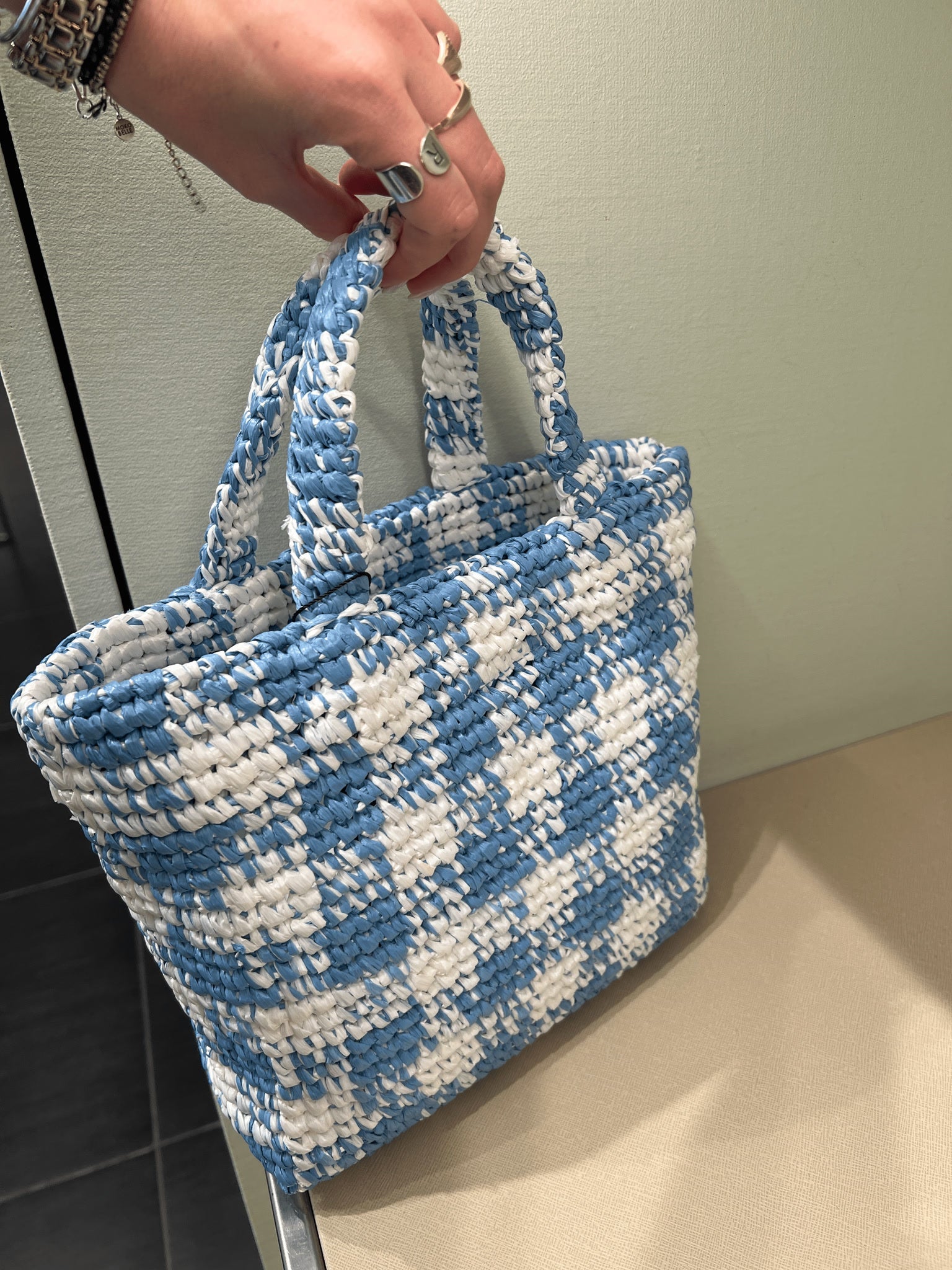 Prada Damska torebka niebiesko - białaPrada