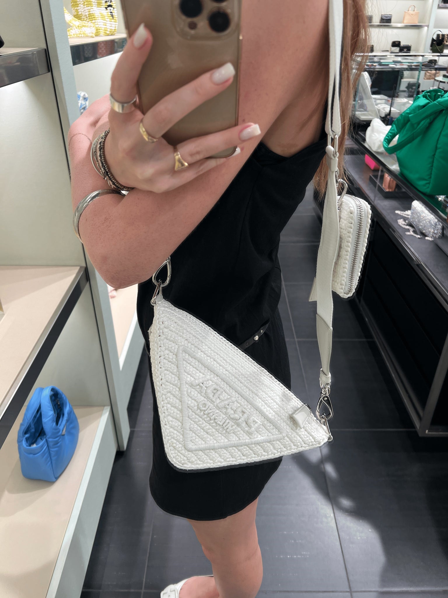 Prada Damska torebka pleciona białaPrada