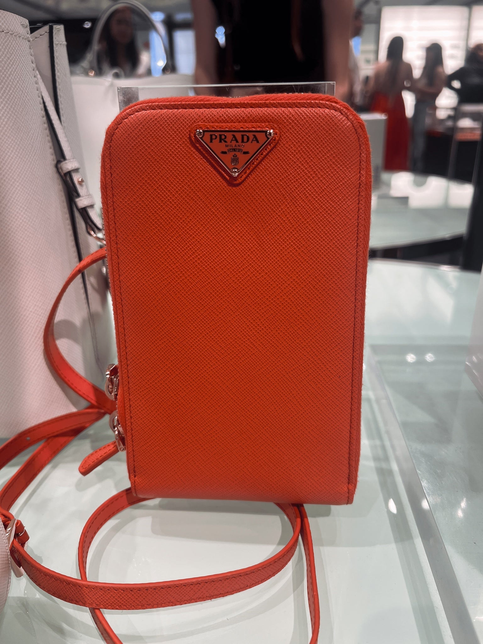 Prada Damska torebka pomarańczowa skórzanaPrada