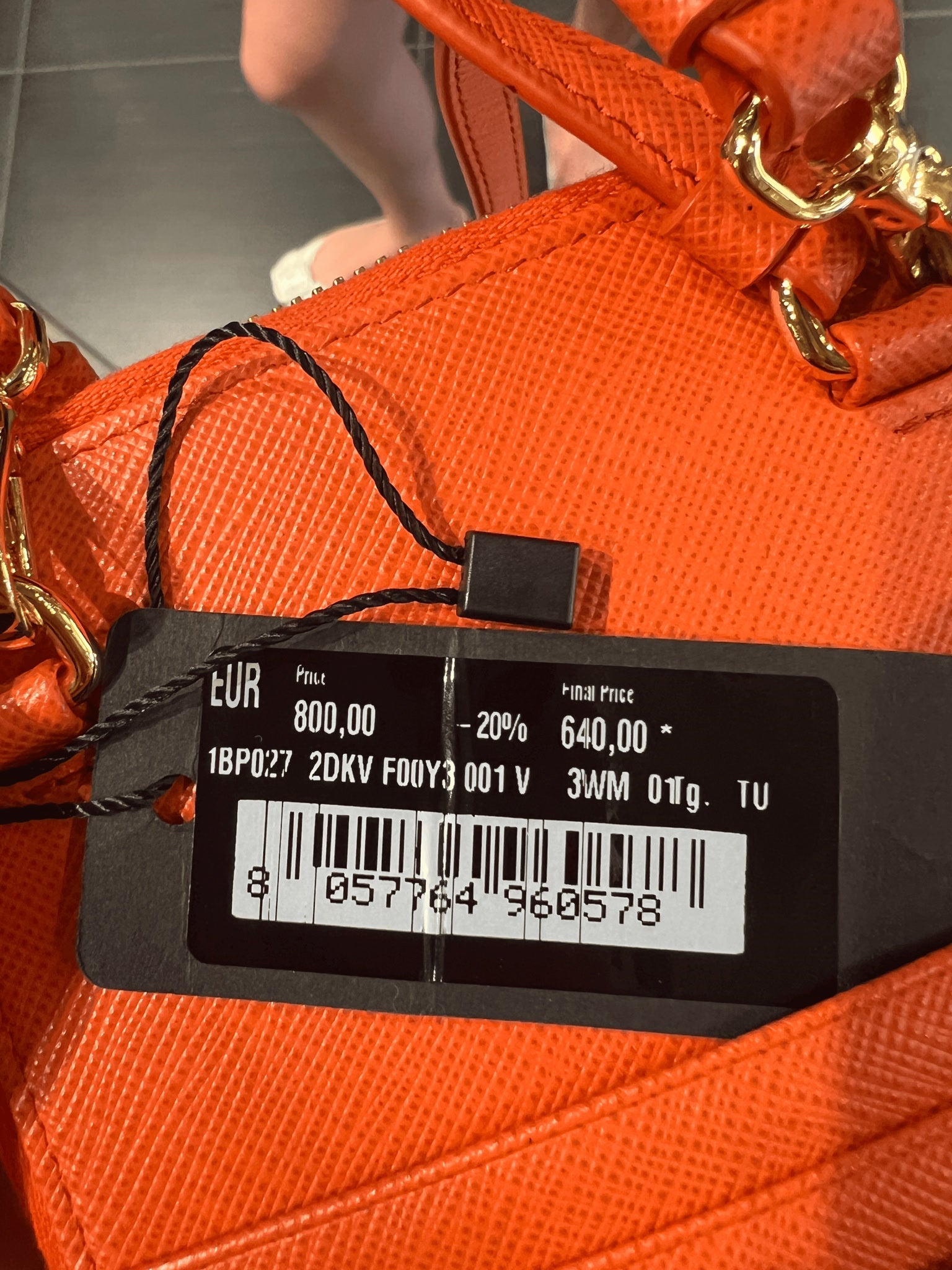 Prada Damska torebka pomarańczowa skórzanaPrada