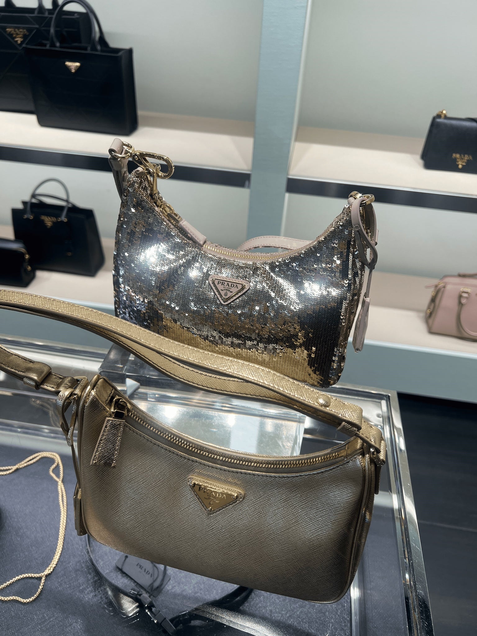 Prada damska torebka złota 1BZ811Prada