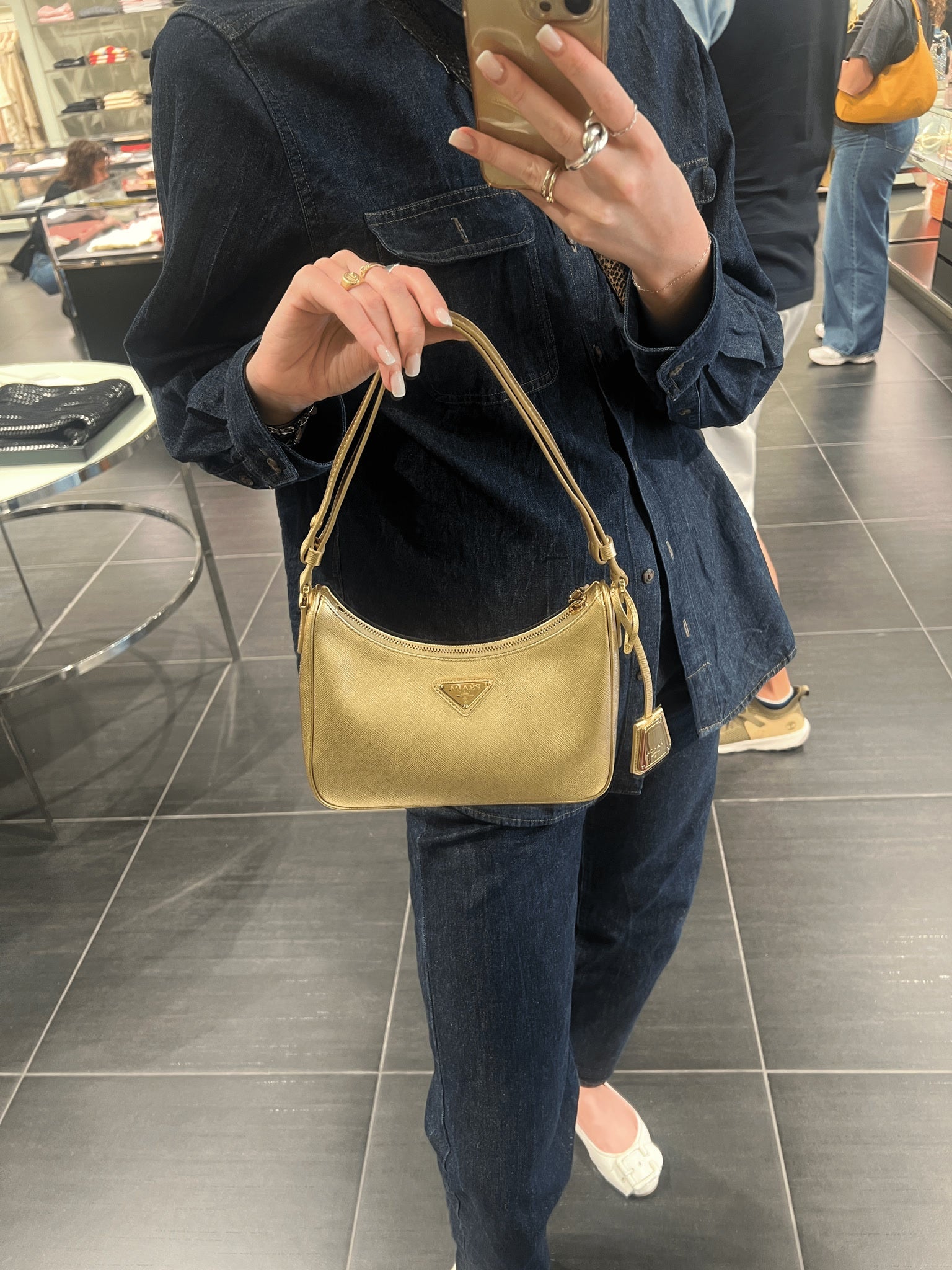 Prada damska torebka złota 1BZ811Prada