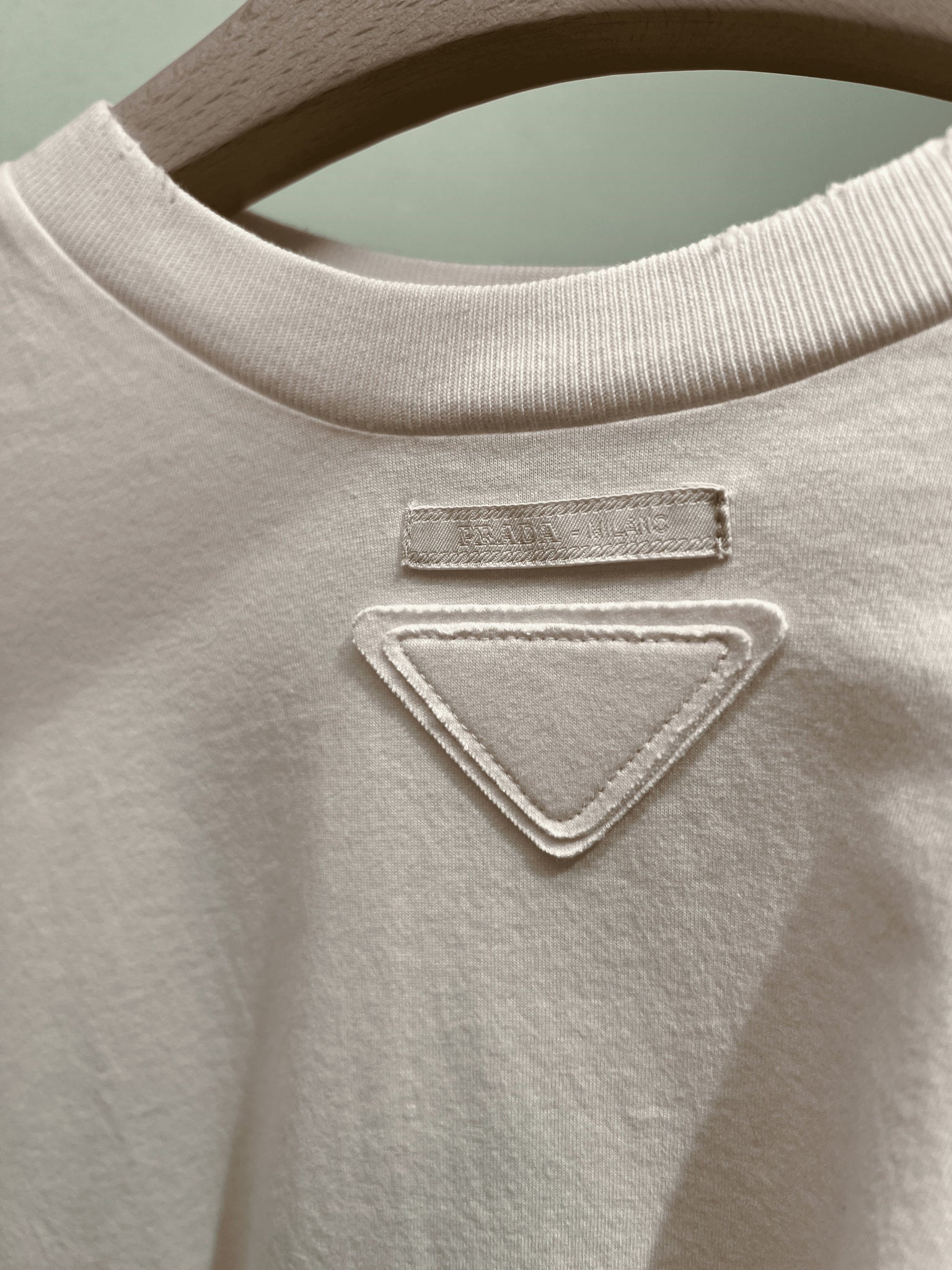Prada Damski T-Shirt bawełniany białyPrada