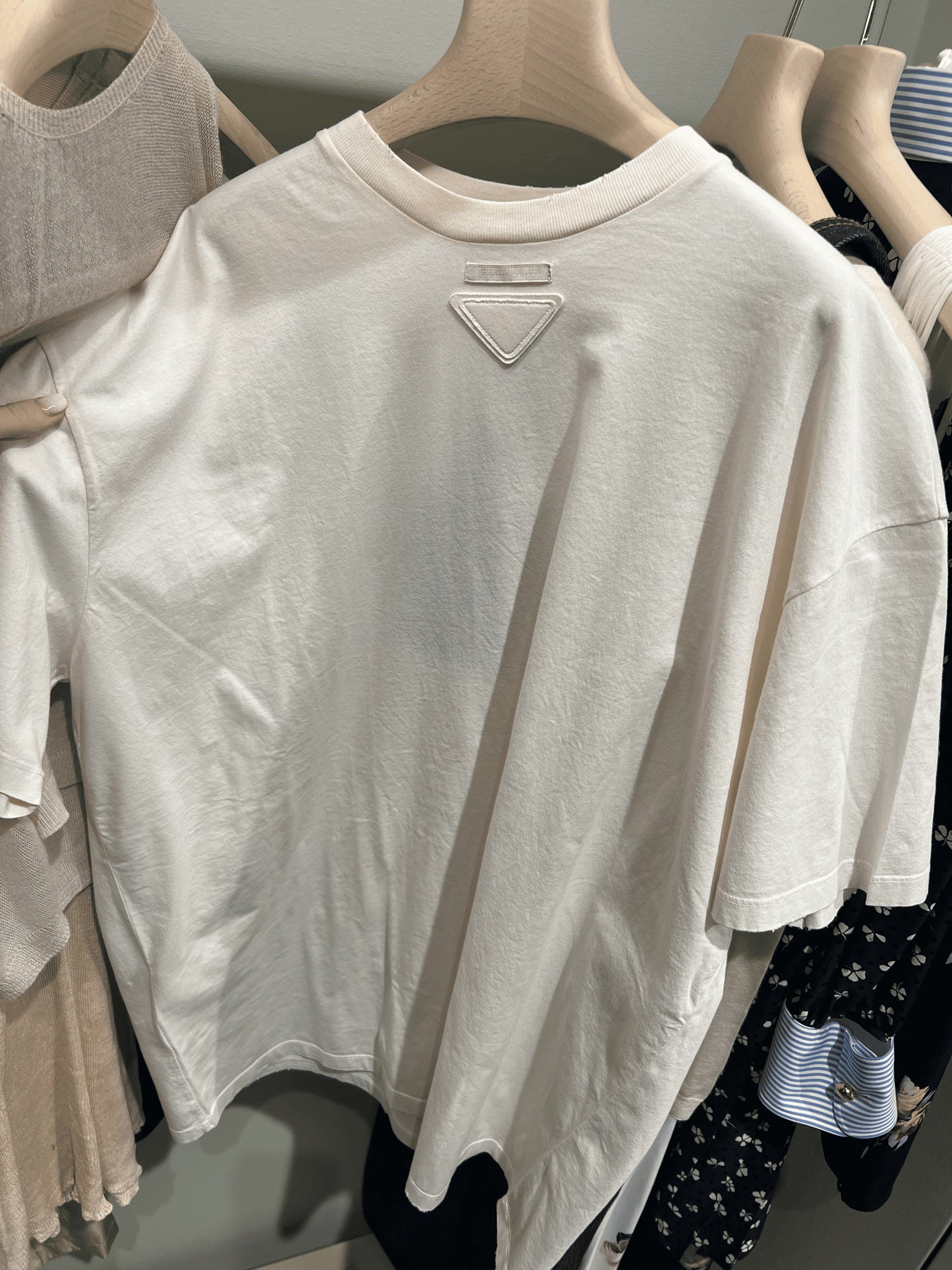 Prada Damski T-Shirt bawełniany białyPrada