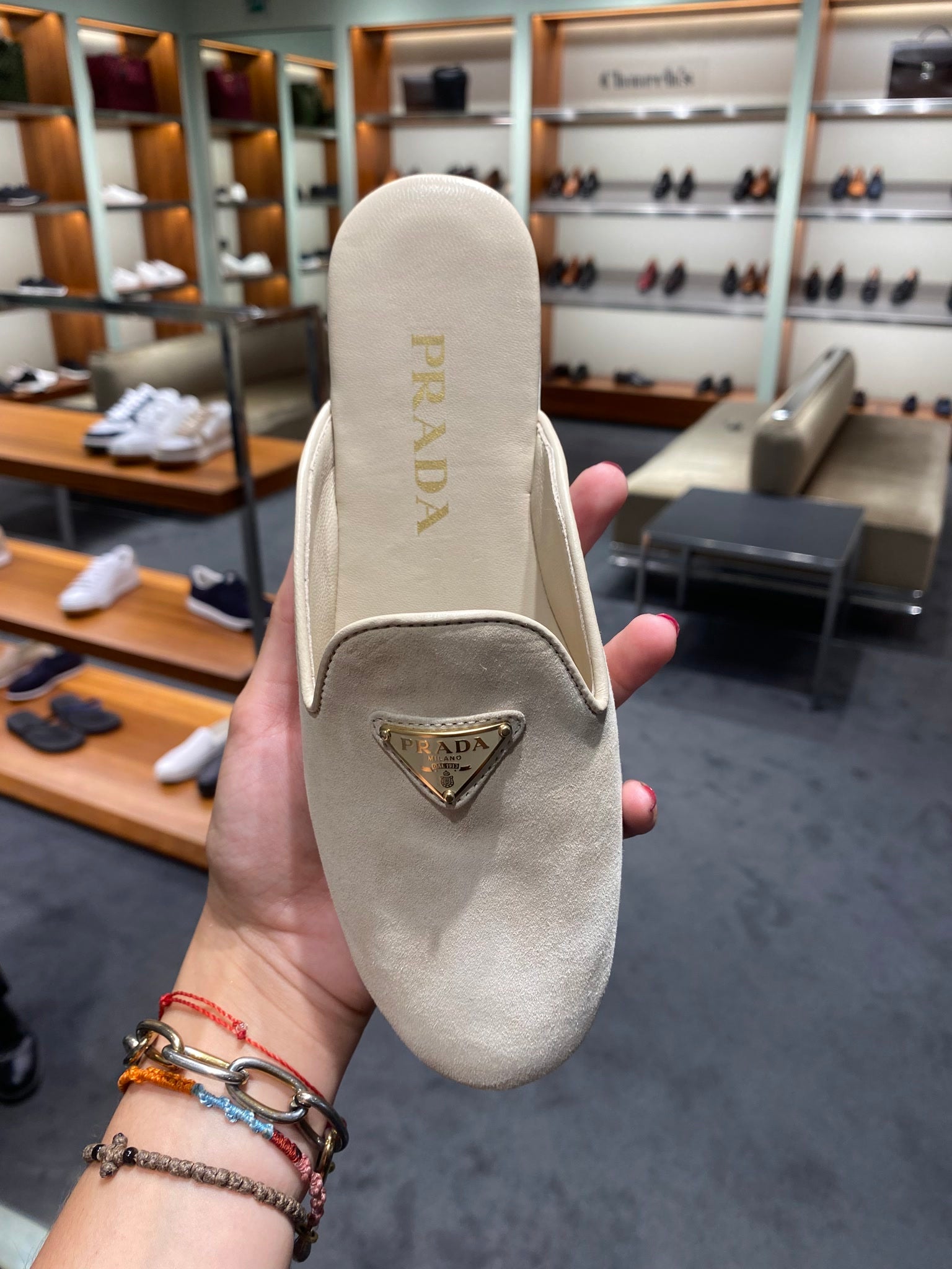 Prada Damskie buty skórzane kremowePrada