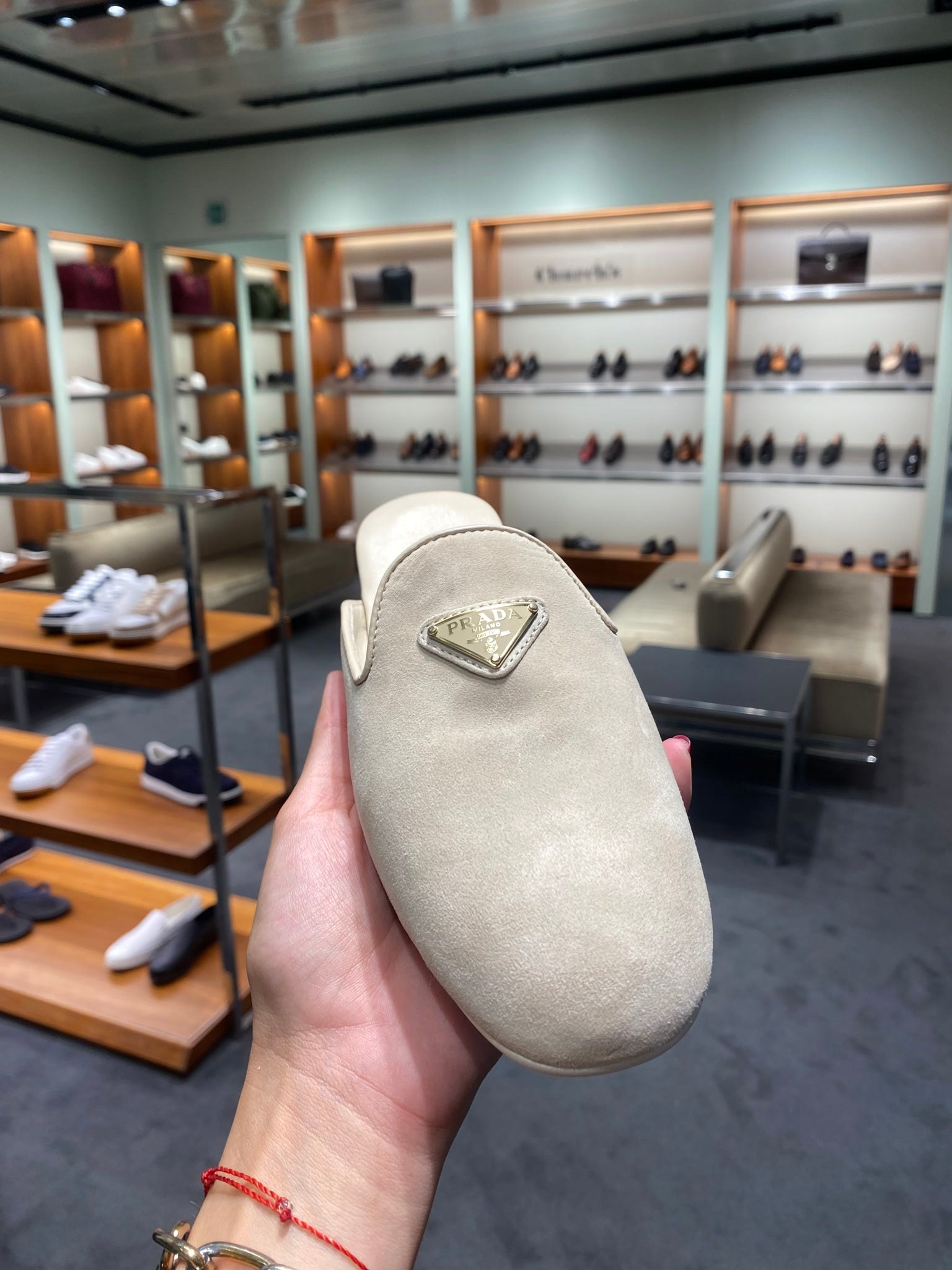Prada Damskie buty skórzane kremowePrada