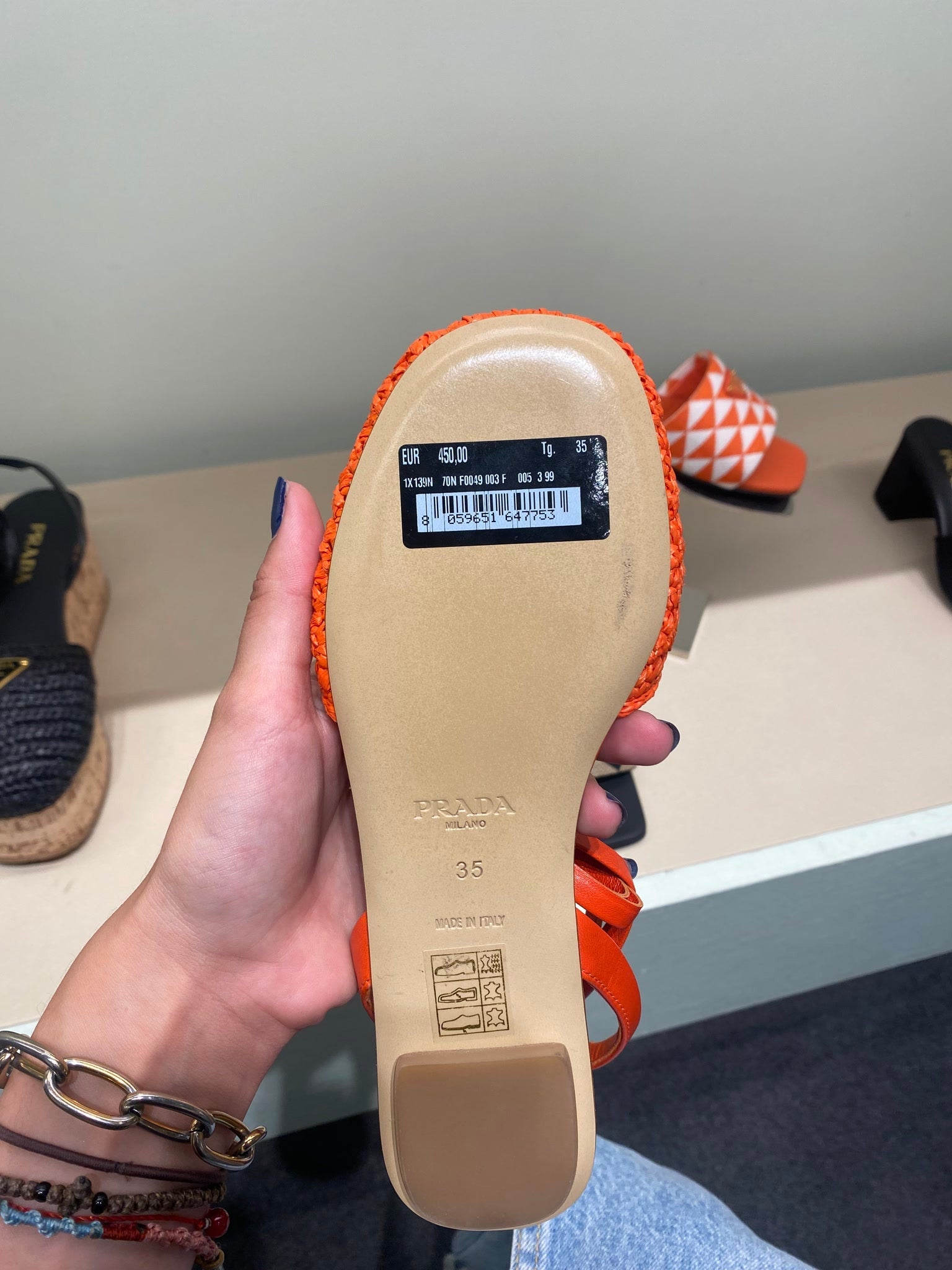 Prada Damskie klapki pomarańczowePrada