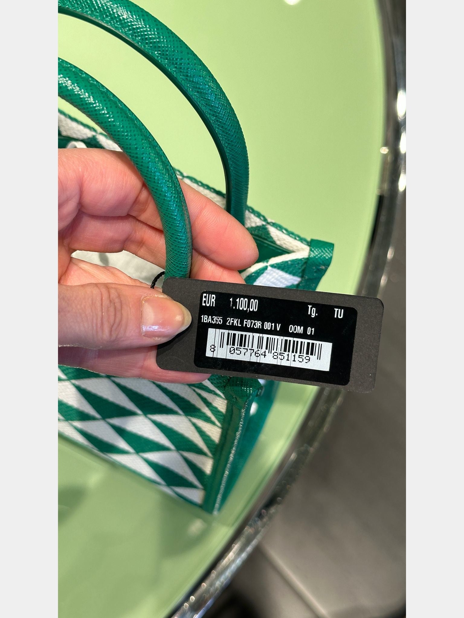 Prada green mini totePrada