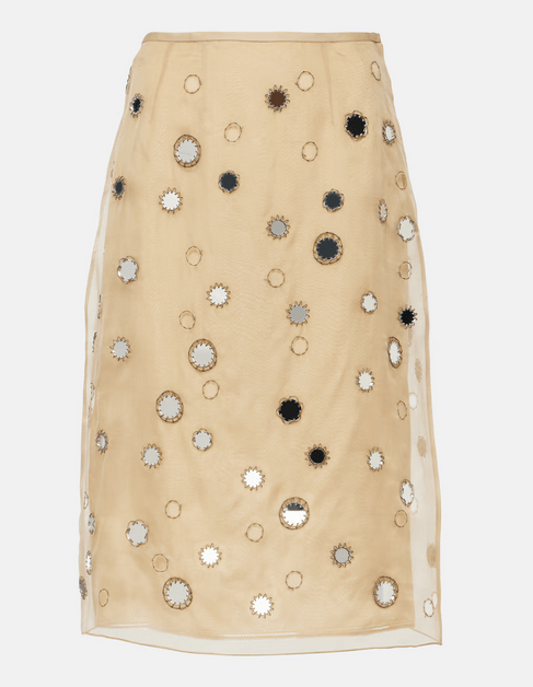 Prada Mirror - embellished silk organza midi skirtPrada