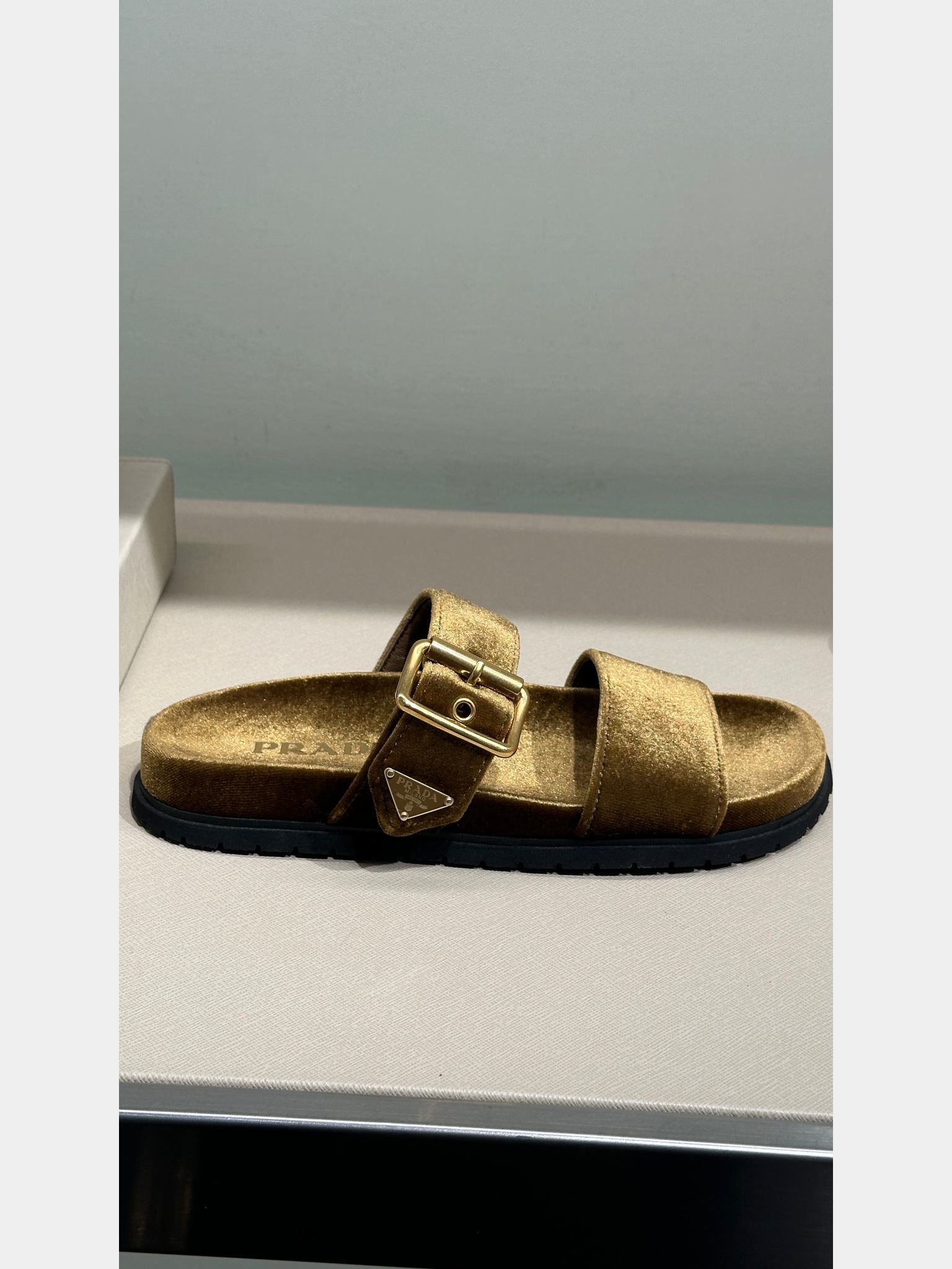 Prada Sandals Velvet goldPrada