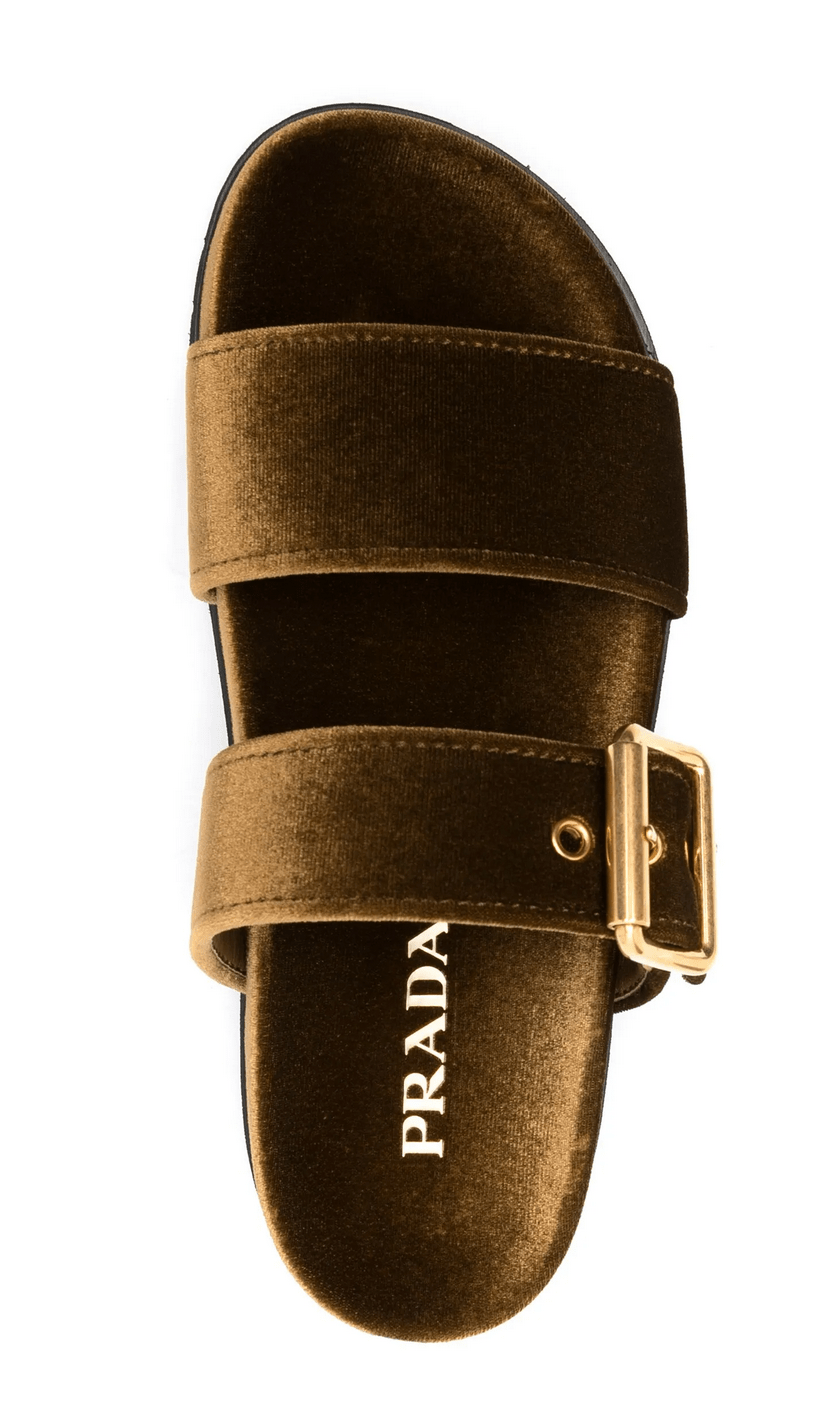 Prada Sandals Velvet goldPrada