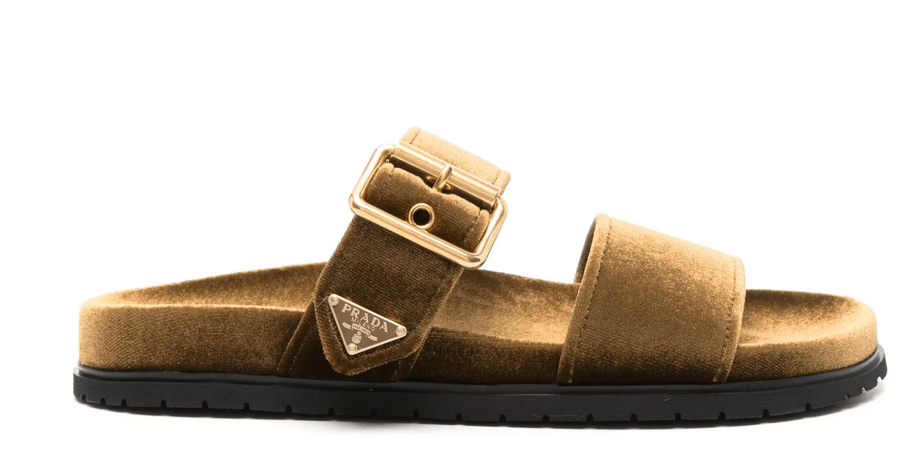 Prada Sandals Velvet goldPrada