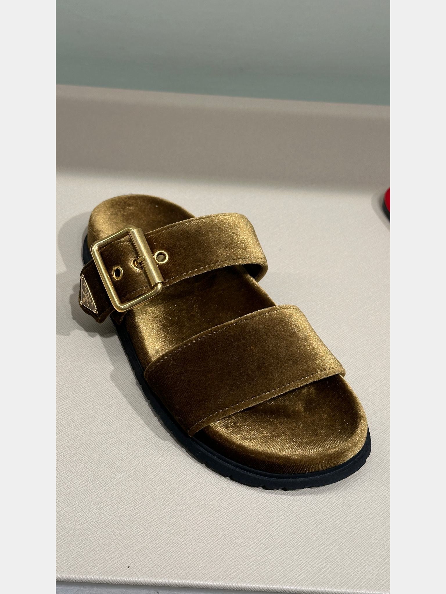 Prada Sandals Velvet goldPrada