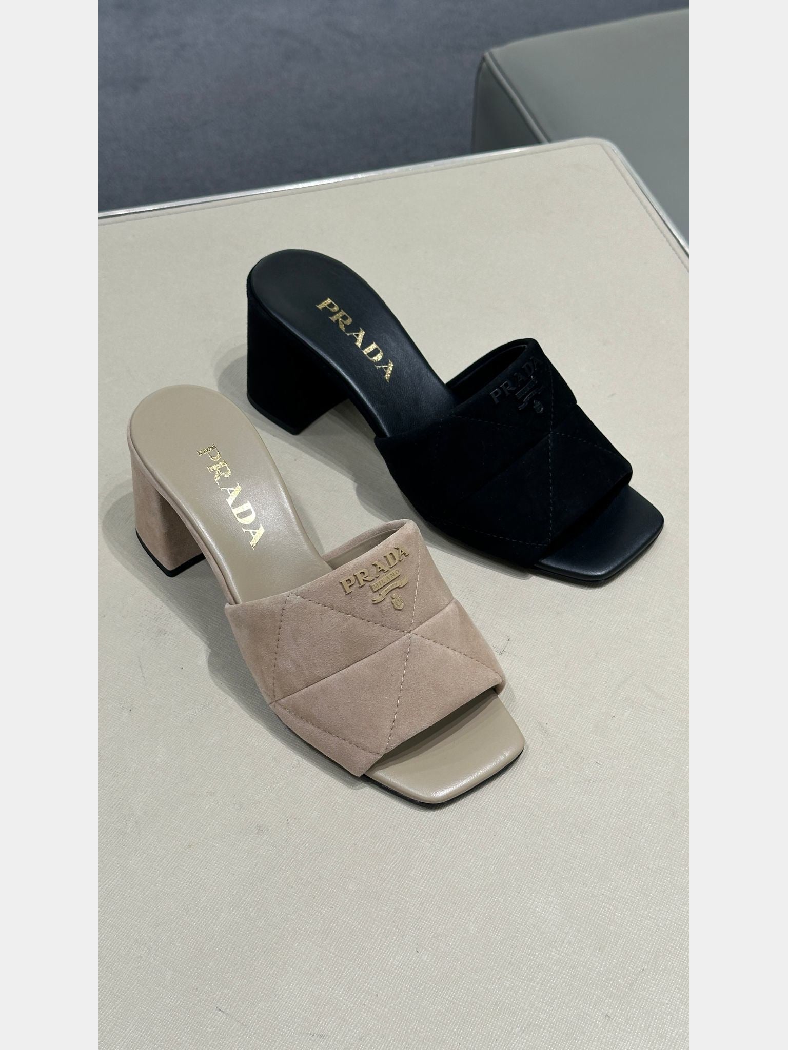 Prada suede mules beigePrada