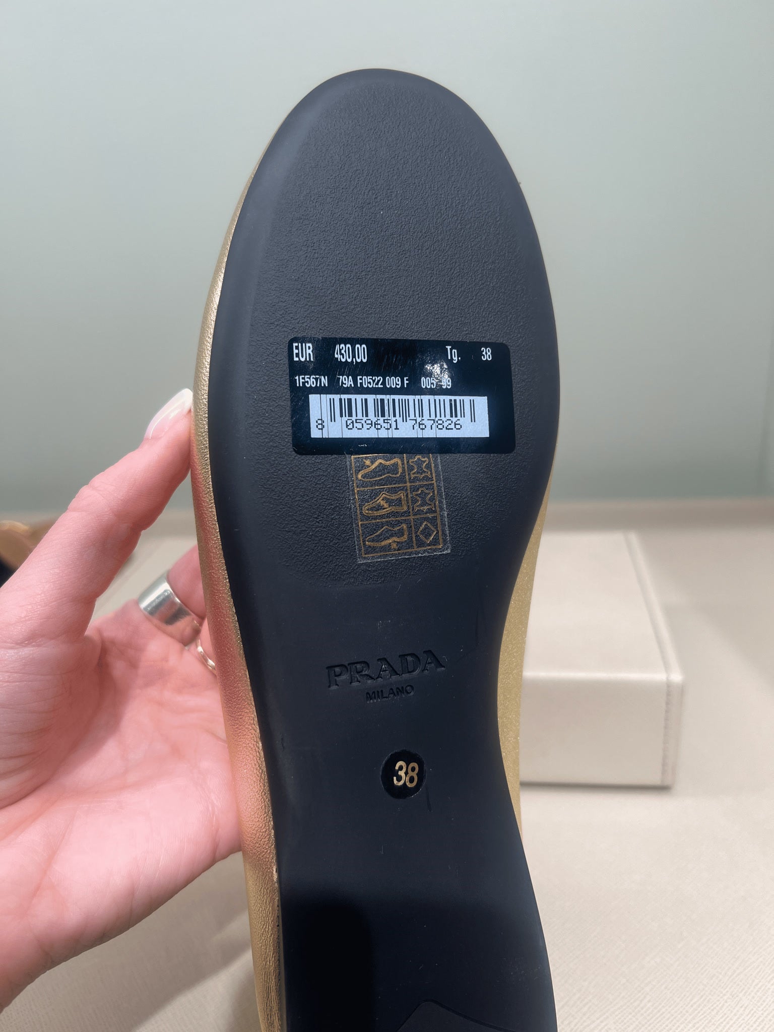 Prada złote buty damskie 1F567NPrada