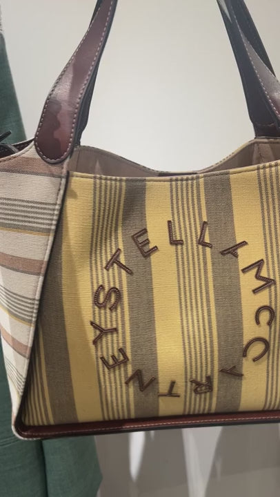 Stella McCartney Damska torebka na ramię Eco Stripe Cotton