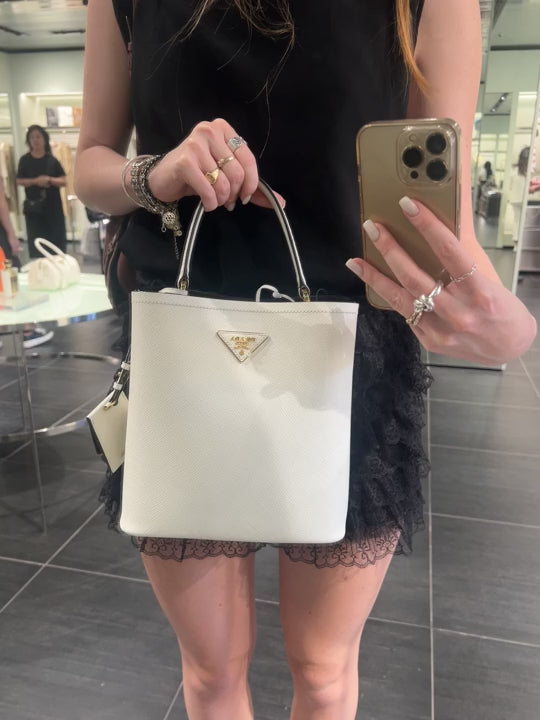 Prada Damska torebka na ramię biała 2ERX