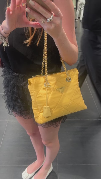 Prada Damska torebka na ramię żółta