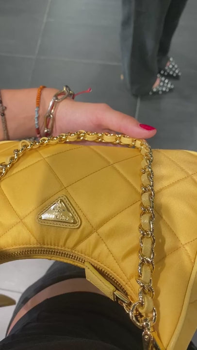 Prada Damska torebka na ramię żółta
