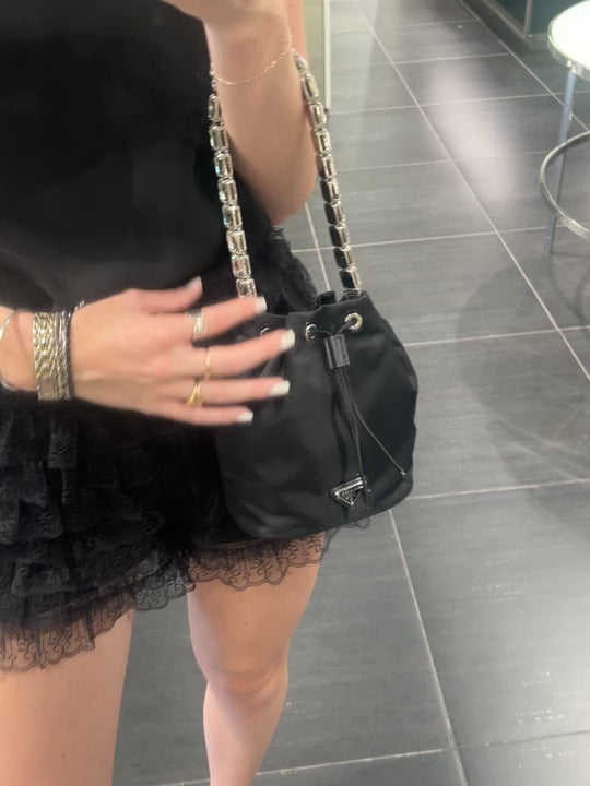 Prada Damska torebka na ramię czarna