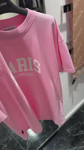 Medium Fit T-Shirt 2016 S Cities – Paris Vintage Jersey Baby Pink/White