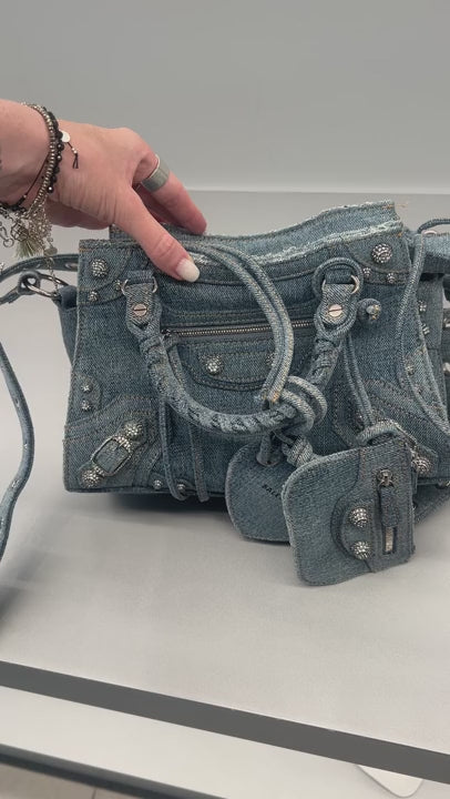 Balenciaga Damska torebka niebieska Neo Cagole