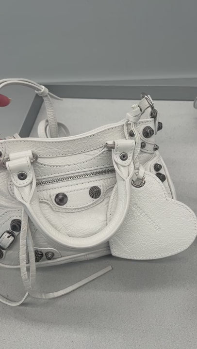 Balenciaga Damska torebka na ramię skórzana biała