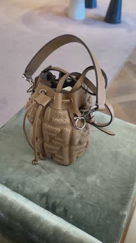 W.Bucket/Knitted Fabric+Calfleather Parts+In Sand+Palladio