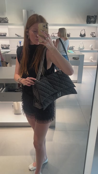 Balenciaga Damska torebka Crush Chain czarna