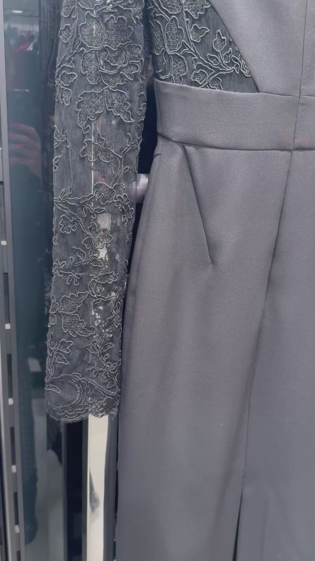 Black Dress with Lace Sleeves