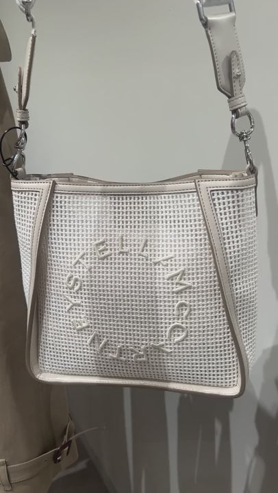 Stella McCartney Damska torebka mini crossbody haftowana eko siatka