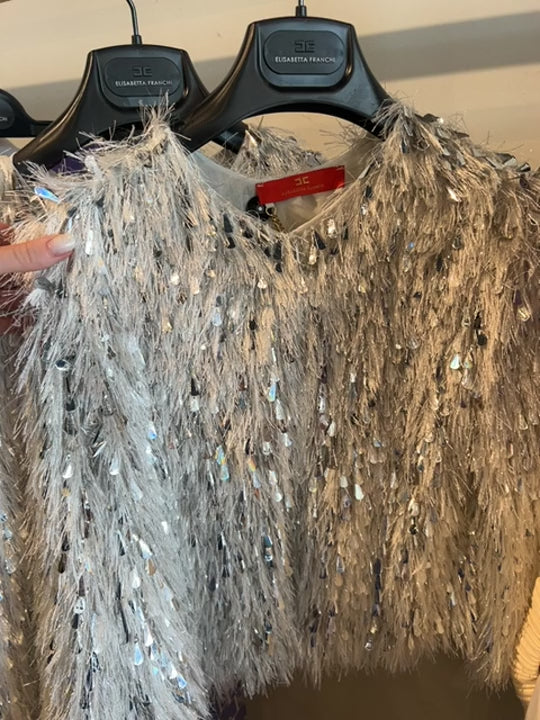 Elisabetta Franchi Damska sukienka Argento/Avorio