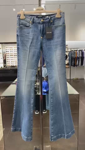 Roberto Cavalli spodnie damskie Flare Fit QOJ205-DL006