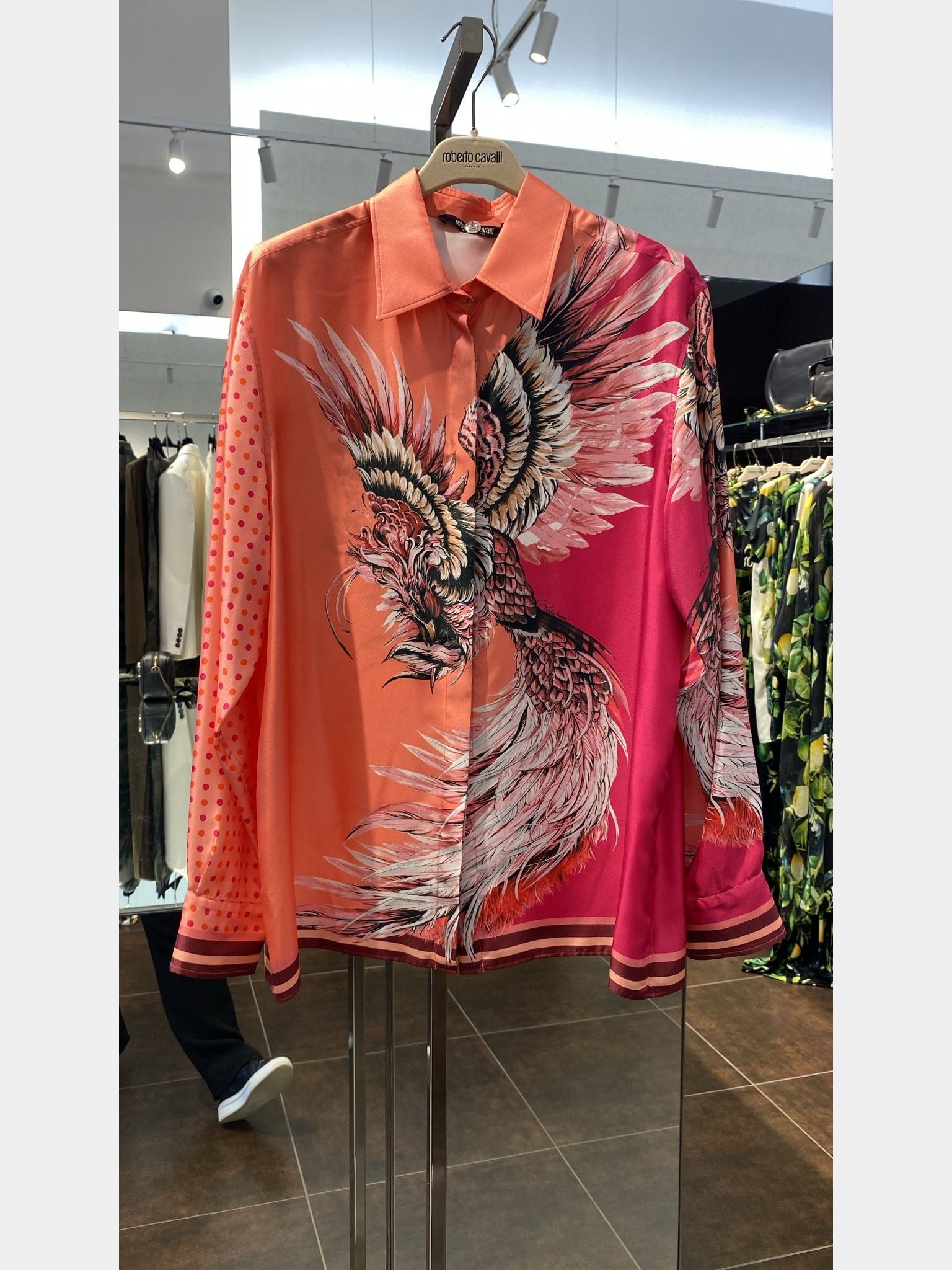 Roberto Cavalli Bird Patchwork print shirtRoberto Cavalli